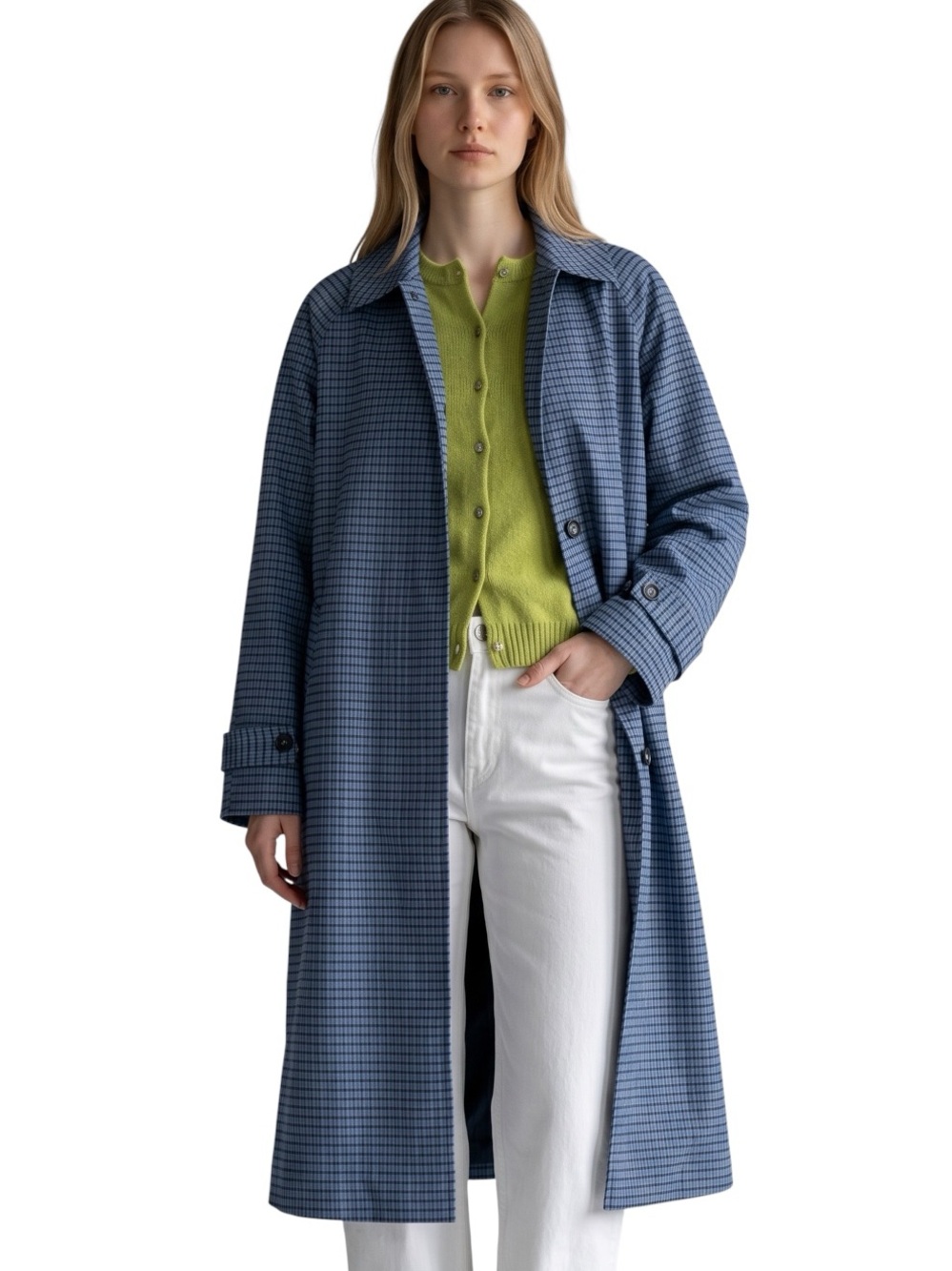 Urban Outfitters Mikey Gingham Check Trench Coat